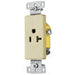 Bryant Residential Single Receptacle 20A 125V Self Grounding Decorator Ivory (RRD201I)