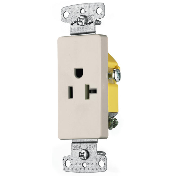 Bryant Residential Single Receptacle 20A 125V Self Grounding Decorator Light Almond (RRD201LA)