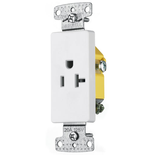 Bryant Residential Single Receptacle 20A 125V Self Grounding Decorator White (RRD201W)