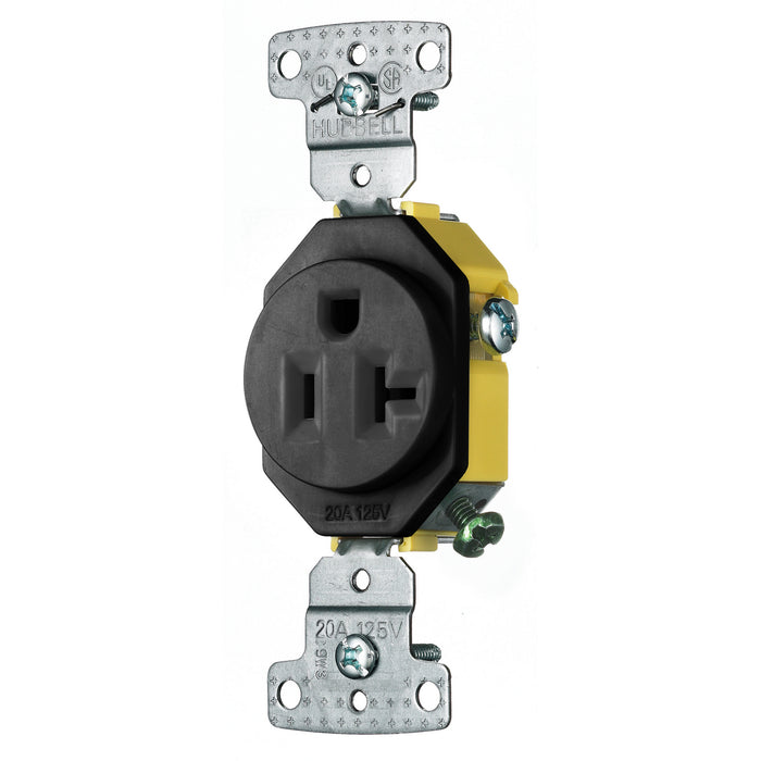 Bryant Residential Single Receptacle 20A 125V Self-Grounding Black (RR201BK)