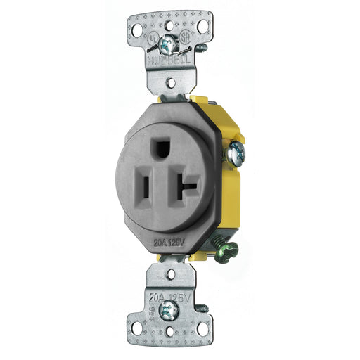 Bryant Residential Single Receptacle 20A 125V Self-Grounding Gray (RR201GY)