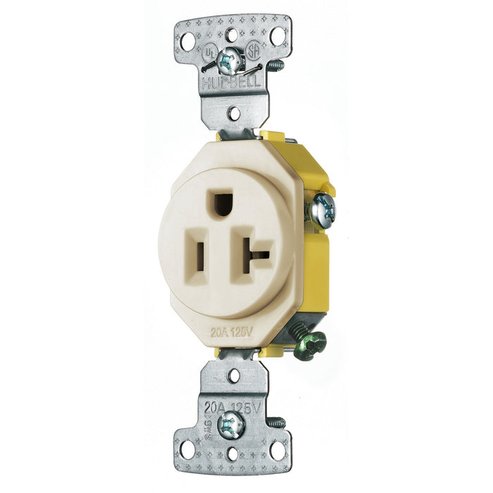 Bryant Residential Single Receptacle 20A 125V Self-Grounding Light Almond (RR201LA)