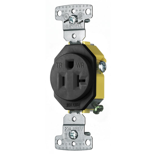 Bryant Residential Single Receptacle 20A 125V Weather Resistant Tamper-Resistant Black (RR201BKWRTR)