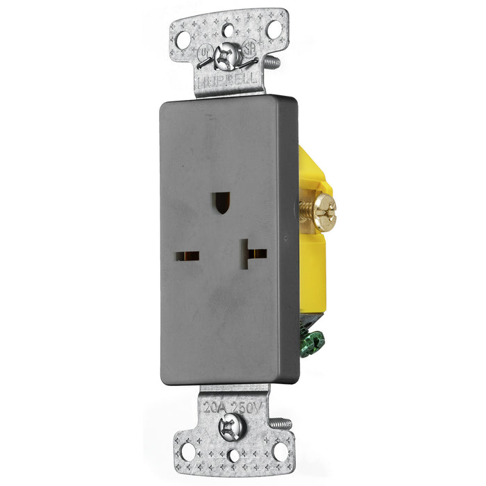 Bryant Residential Single Receptacle 20A 250V Self Grounding Decorator Gray (RRD205GY)