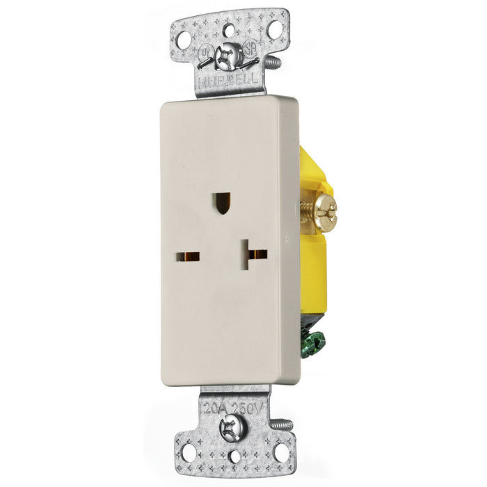 Bryant Residential Single Receptacle 20A 250V Self Grounding Decorator Light Almond (RRD205LA)