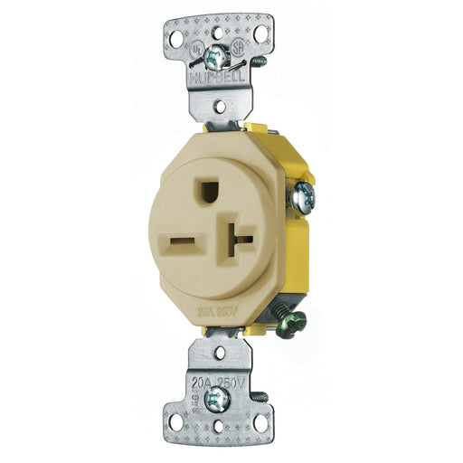 Bryant Residential Single Receptacle 20A 250V Self-Grounding Ivory (RR205I)