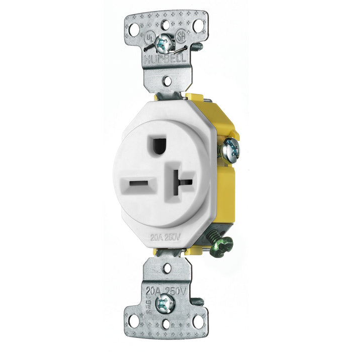 Bryant Residential Single Receptacle 20A 250V Self-Grounding White (RR205W)