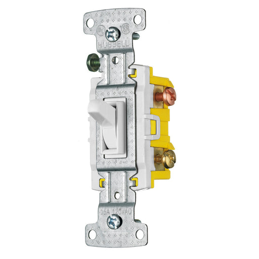 Bryant Residential Toggle Switch 3-Way 15A 120V White (RS315W)