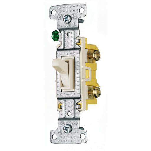 Bryant Residential Toggle Switch 3-Way Illuminated 15A 120V Light Almond (RS315ILLA)