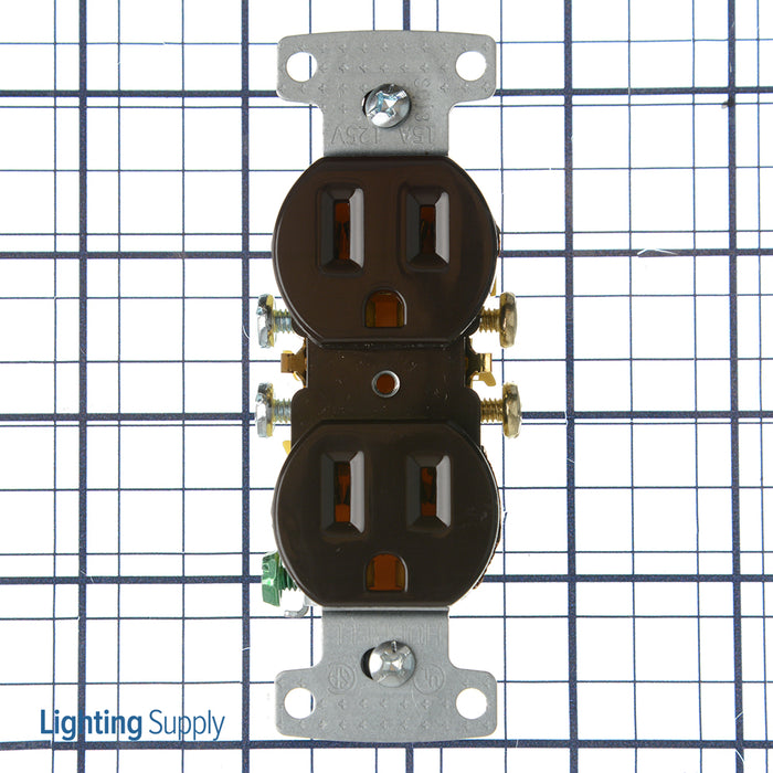 Bryant Residential Duplex Receptacle 15A 125V Push Terminal Brown (RR15)