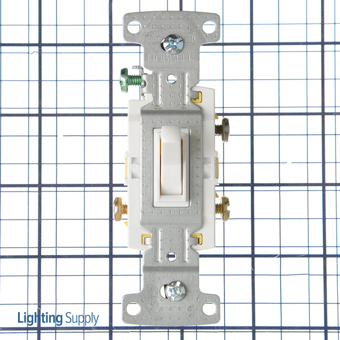 Bryant Residential Toggle Switch 3-Way 15A 120V White (RS315W)