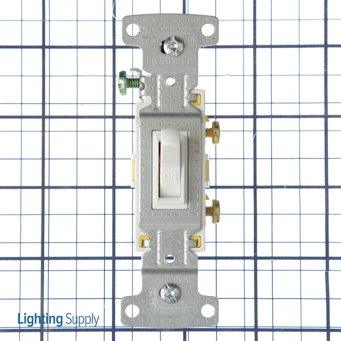 Bryant Residential Toggle Switch Single-Pole 15A 120V White (RS115W)