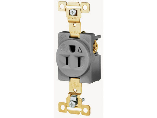 Bryant Single Industrial Grade Receptacle Isolated Ground 15A 125V 5-15R Gray (5261IGGRY)