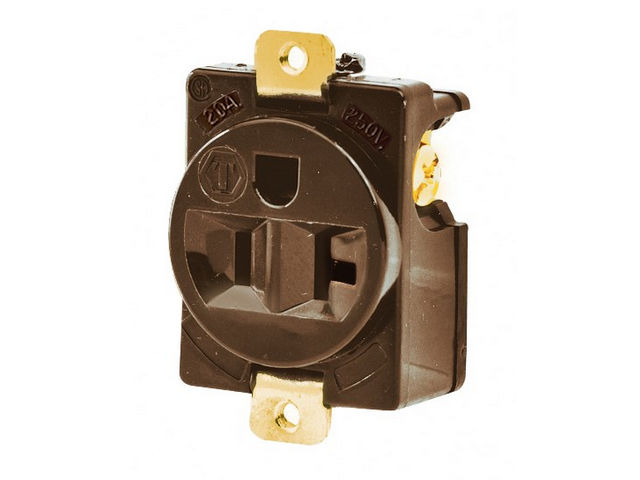 Bryant Single Panel Receptacle 20A 125V 5-20R Brown (5384)