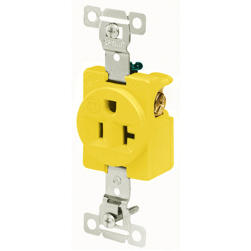 Bryant Single Receptacle Commercial/Industrial Grade 20A 125V 5-20R Yellow (5361CR)