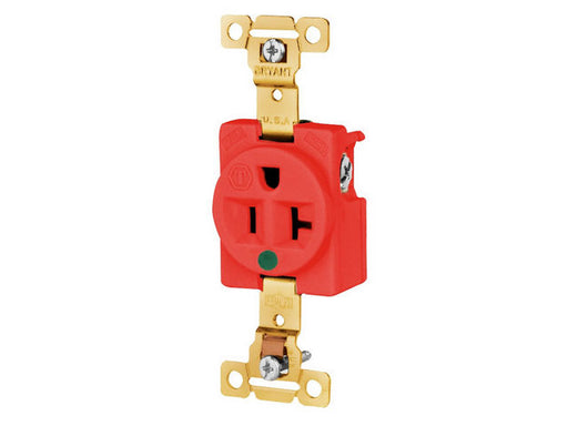 Bryant Single Receptacle Hospital Grade 20A 125V 5-15R Red (8310RED)