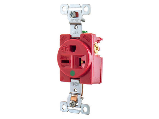 Bryant Single Receptacle Hospital Grade 20A 250V 6-20R Red (8410RED)