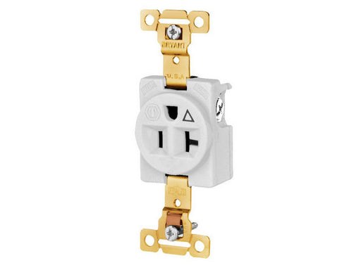 Bryant Single Receptacle Industrial Grade 20A 125V 5-20R White (5361IGW)