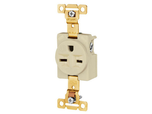 Bryant Single Receptacle Industrial Grade 15A 250V 6-15R Ivory (5661I)