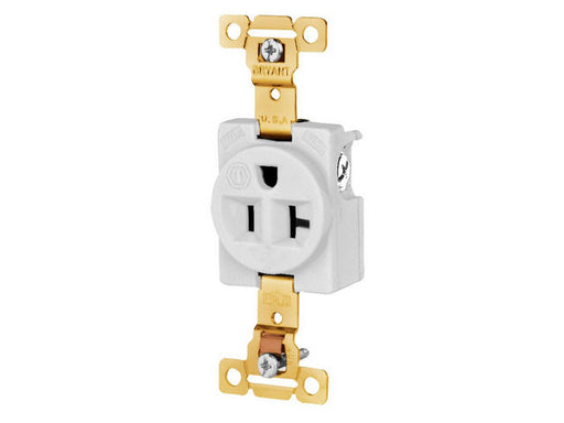 Bryant Single Receptacle Industrial Grade 20A 125V 5-20R White (5361CANW)