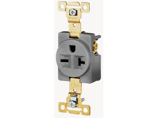 Bryant Single Receptacle Industrial Grade 20A 250V 6-20R Gray (5461GRY)