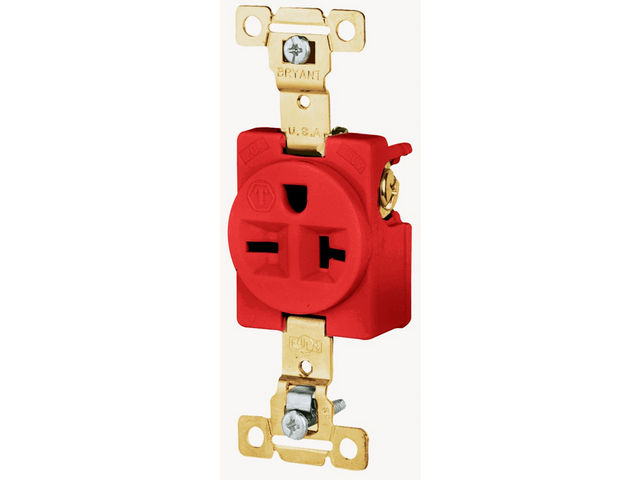 Bryant Single Receptacle Industrial Grade 20A 250V 6-20R Red (5461RED)