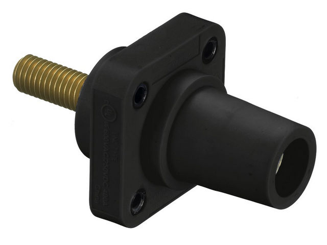 Bryant Single-Pole 300/400A Female Stud Receptacle Black (HBLFRSBK)