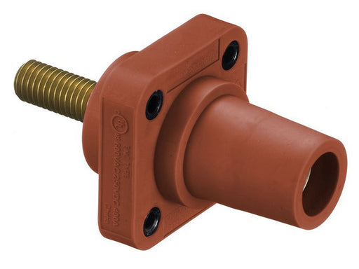 Bryant Single-Pole 300/400A Female Stud Receptacle Red Threaded (HBLFRSCR)