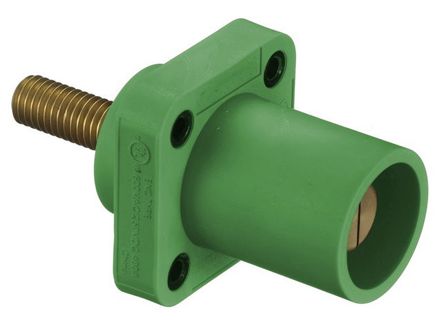 Bryant Single-Pole 300/400A Male Stud Receptacle Green Threaded (HBLMRSCGN)