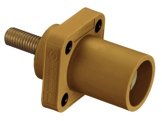 Bryant Single-Pole 300/400A Male Stud Receptacle Orange (HBLMRSO)