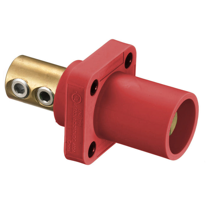 Bryant Single-Pole 300/400A Male Receptacle Set Screw Red (HBLMRR)