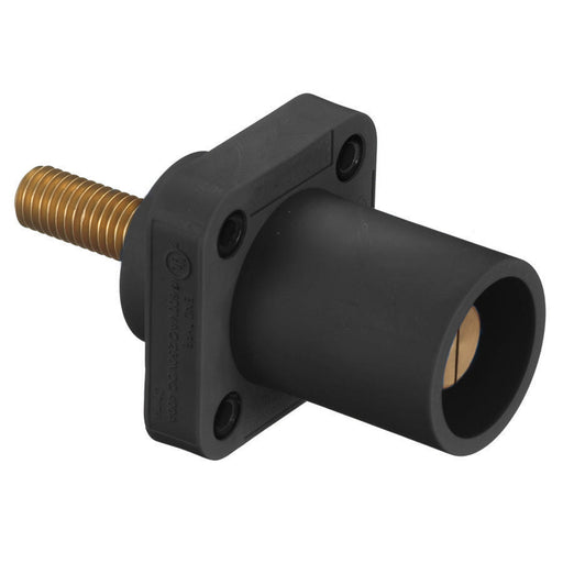 Bryant Single-Pole 300/400A Male Stud Receptacle Black Threaded (HBLMRSCBK)