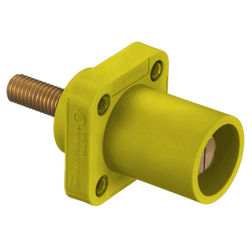 Bryant Single-Pole 300/400A Male Stud Receptacle Yellow (HBLMRSY)