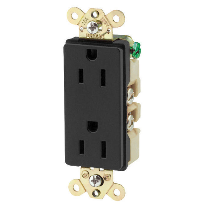 Bryant Style Duplex Receptacle 15A 125V 5-15R Black (9252BLK)