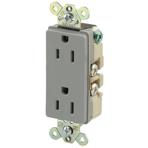 Bryant Style Duplex Receptacle 15A 125V 5-15R Gray (9252GRY)