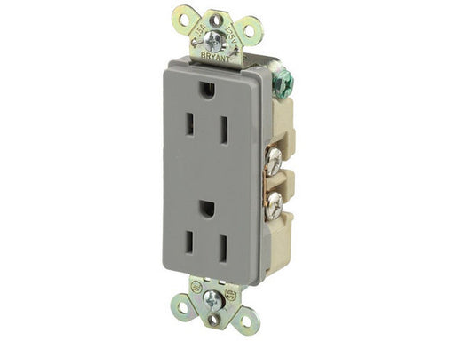 Bryant Style Duplex Receptacle 15A 125V 5-15R Gray (9252GRY)