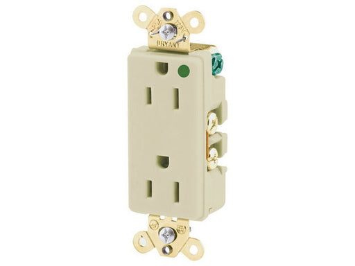 Bryant Style Duplex Receptacle Hospital Grade 15A 125V 5-15R Ivory (9200I)