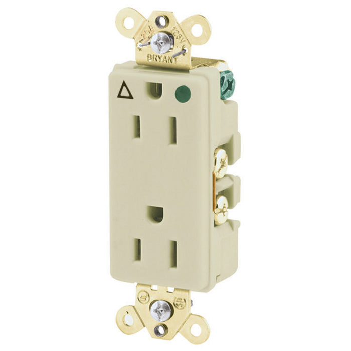 Bryant Style Receptacle Isolated Ground Hospital Grade 15A 125V 5-15R Ivory (9200IGI)