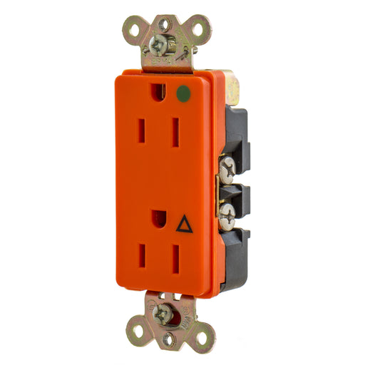 Bryant Style Receptacle Isolated Ground Hospital Grade 15A 125V 5-15R Orange (9200IG)