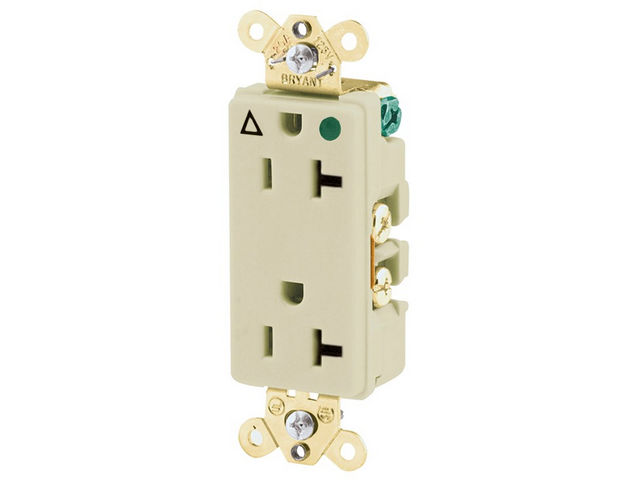 Bryant Style Receptacle Isolated Ground Hospital Grade 20A 125V 5-15R Ivory (9300IGI)