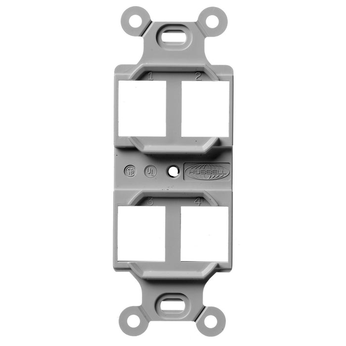 Bryant Duplex Outlet Frame 4-Port Gray (Q106G)