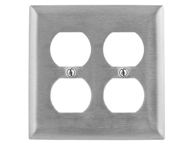 Bryant Wall Plate 2-Gang Duplex 430 Stainless Steel (SS82L)