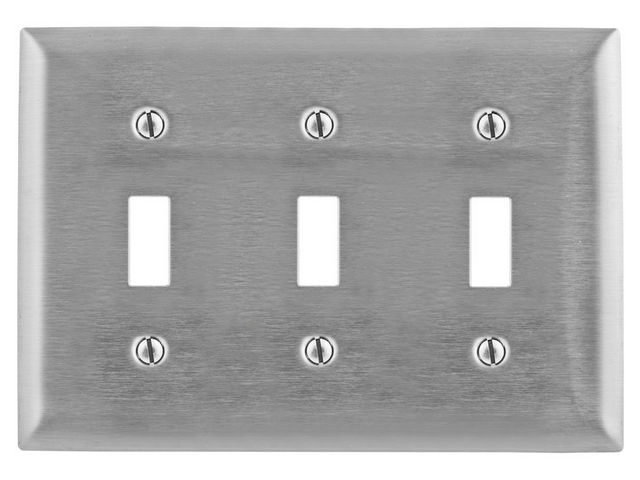 Bryant Wall Plate 3-Gang Switch 430 Stainless Steel (SS3L)