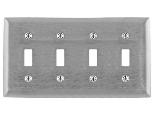 Bryant Wall Plate 4-Gang Switch 430 Stainless Steel (SS4L)