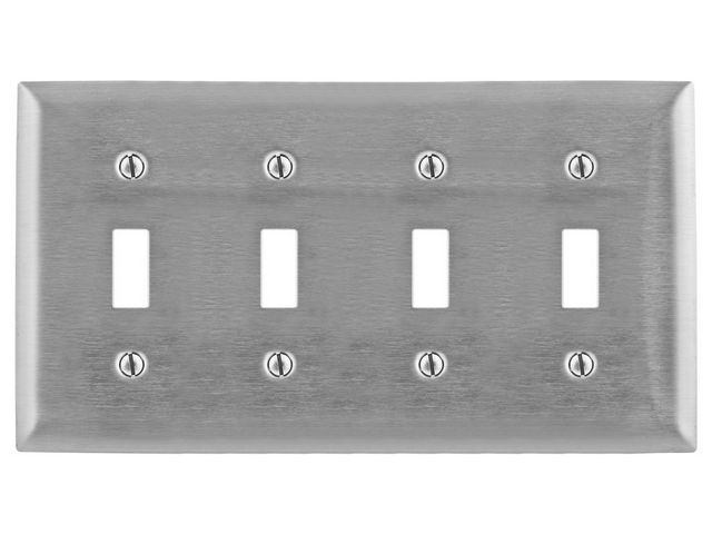 Bryant Wall Plate 4-Gang Switch 430 Stainless Steel (SS4L)