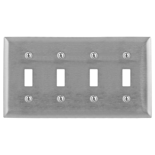 Bryant Wall Plate 4-Gang Switch 430 Stainless Steel (SS4L)