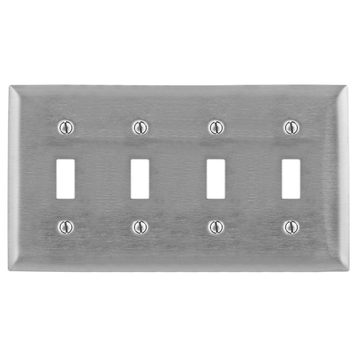 Bryant Wall Plate 4-Gang Switch 430 Stainless Steel (SS4L)