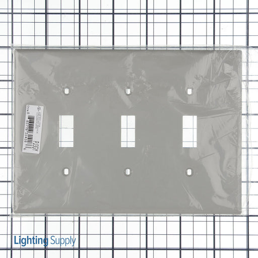 Bryant Wall Plate Mid-Size 3-Gang 3 Toggle Gray (PJ3GY)