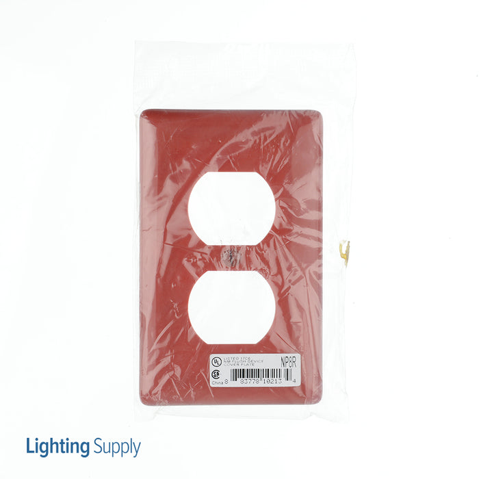 Bryant Polycarbonate Wall Plate 1-Gang Duplex Outlet Red (P8R)