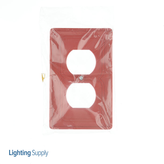 Bryant Polycarbonate Wall Plate 1-Gang Duplex Outlet Red (P8R)